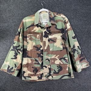Vintage Small X-Short US Army Issue Woodland Camo BDU Uniform Jacket M81